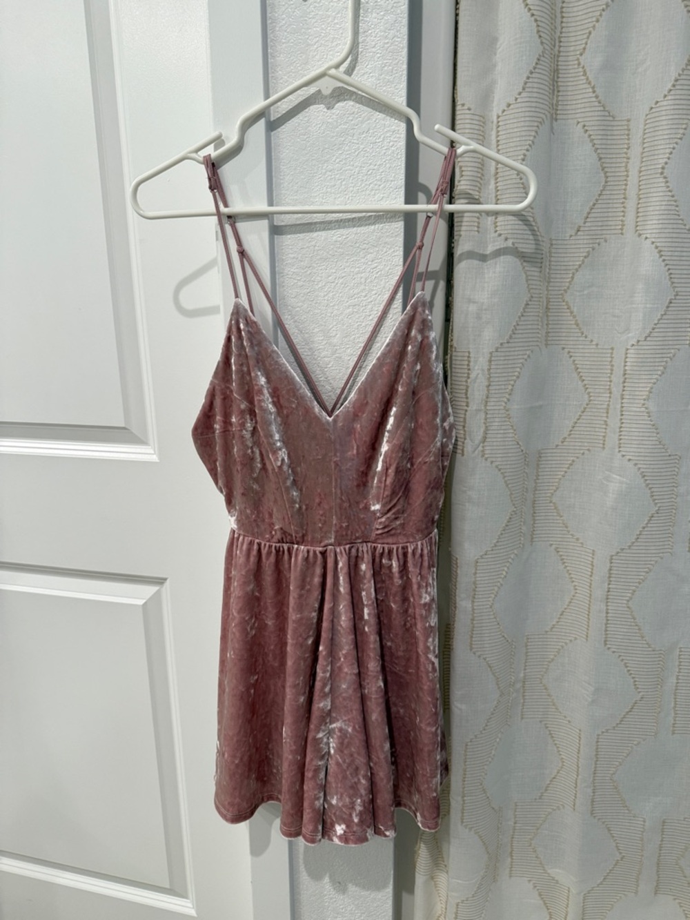 Forever 21 Mauve Crushed Velvet Romper